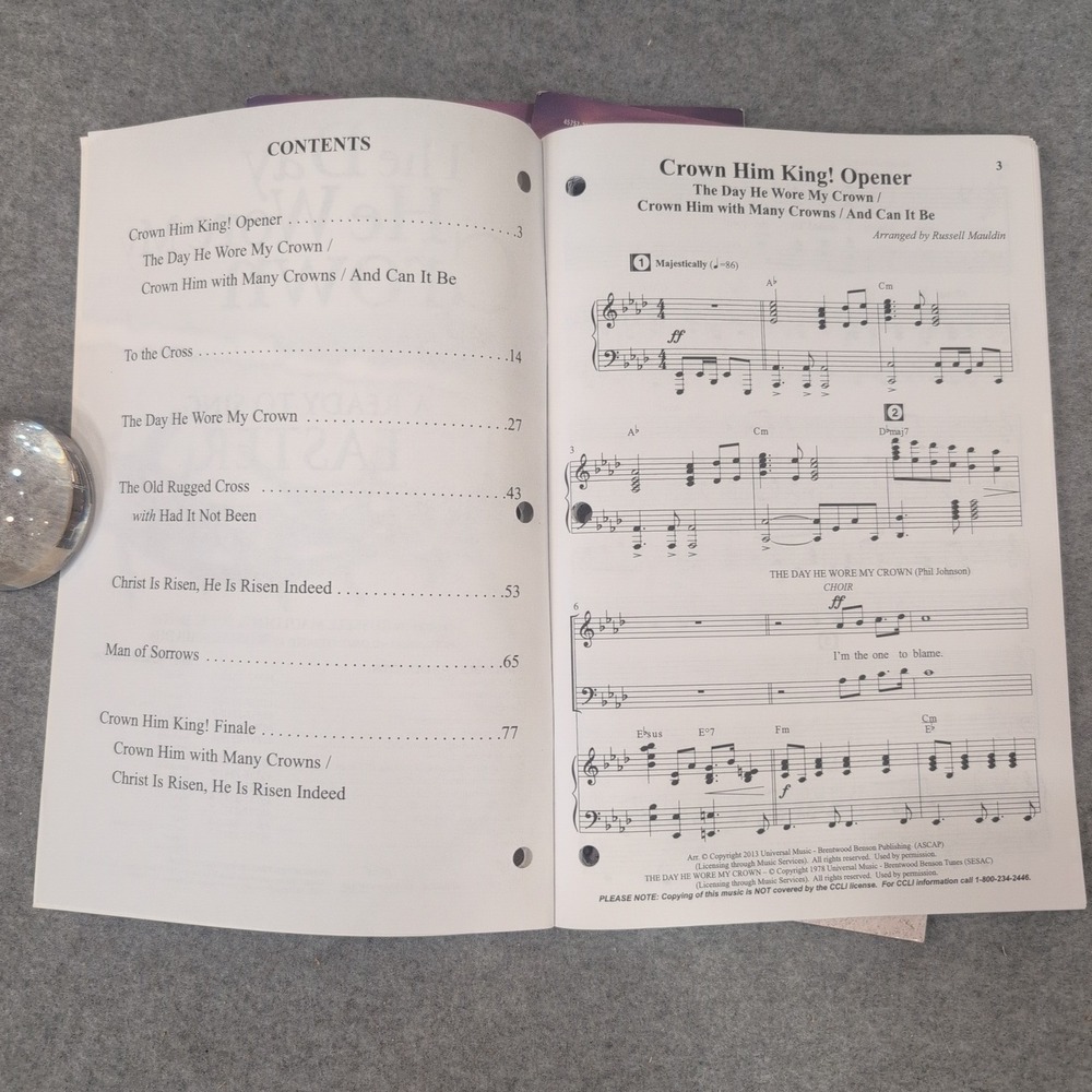 The Day He Wore My Crown Ready to Sing Easter Choral Book Lot of 3 Mauldin Smith - Picture 3 of 3